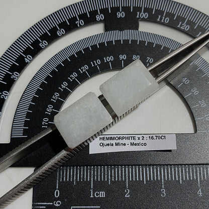 HEMIMORPHITE GEMSTONES x PAIR : OJUELA MINE, MAPIMI, MEXICO 16.70Ct MFG5481