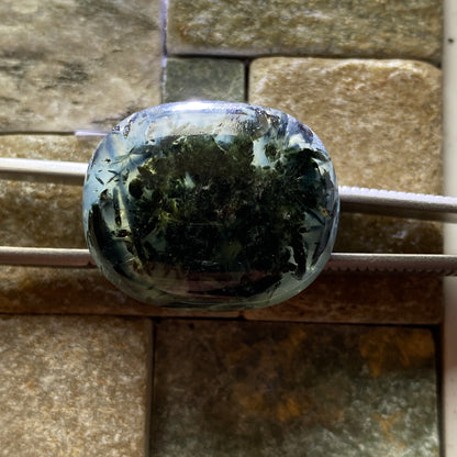 PREHNITE GEMSTONE WITH LANDSCAPE INCLUSIONS - KAYES REGION, MALI, AFRICA LARGE 53.53Ct MFG5358