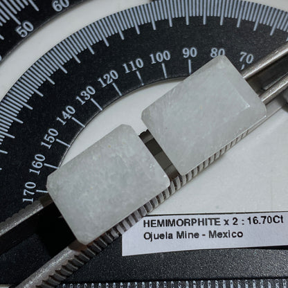 HEMIMORPHITE GEMSTONES x PAIR : OJUELA MINE, MAPIMI, MEXICO 16.70Ct MFG5481