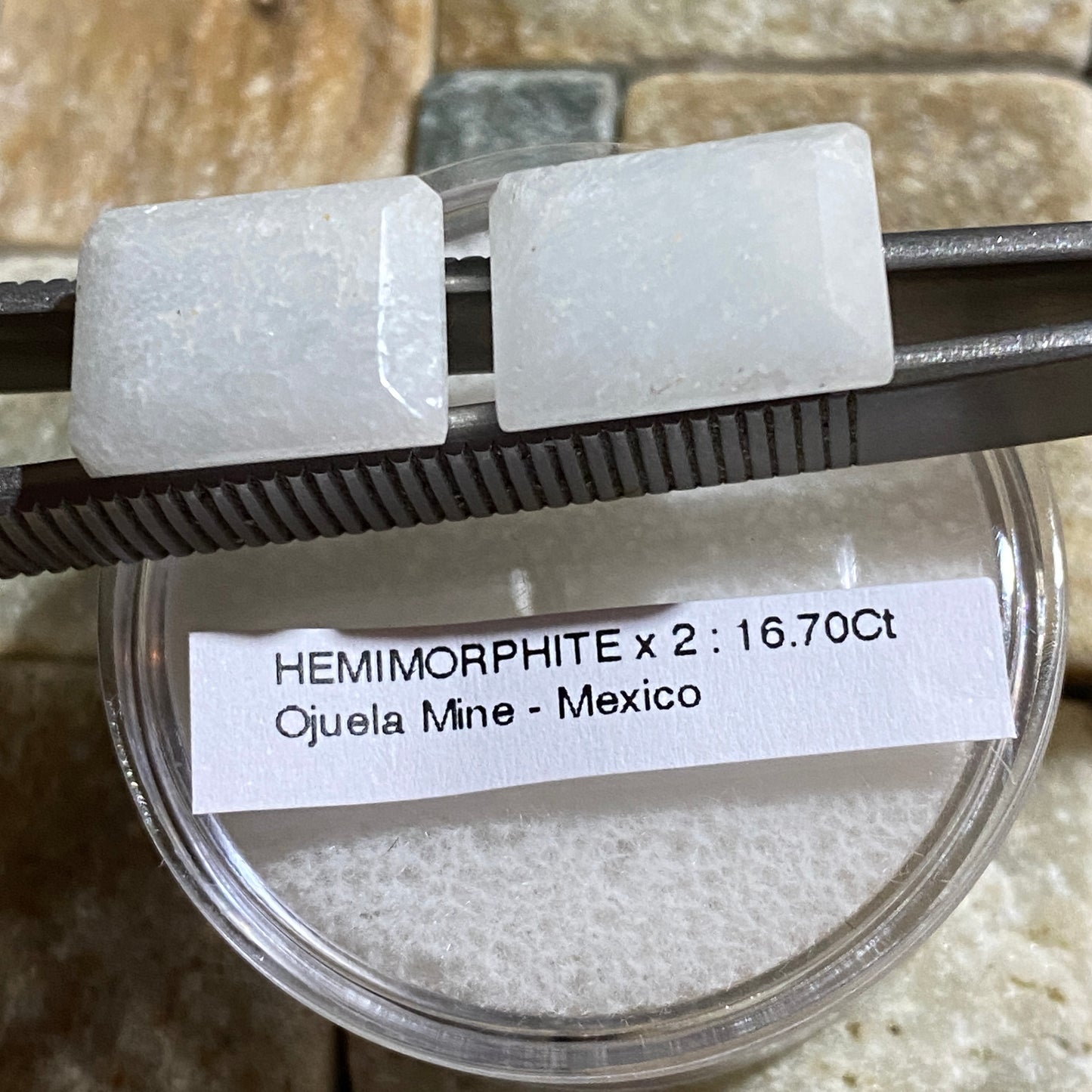 HEMIMORPHITE GEMSTONES x PAIR : OJUELA MINE, MAPIMI, MEXICO 16.70Ct MFG5481