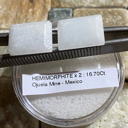 HEMIMORPHITE GEMSTONES x PAIR : OJUELA MINE, MAPIMI, MEXICO 16.70Ct MFG5481