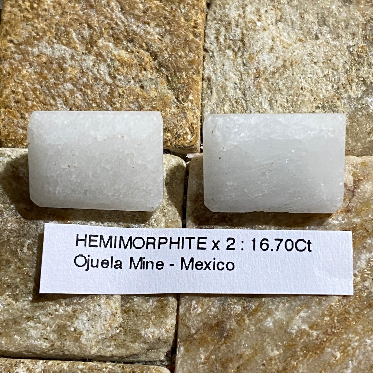 HEMIMORPHITE GEMSTONES x PAIR : OJUELA MINE, MAPIMI, MEXICO 16.70Ct MFG5481