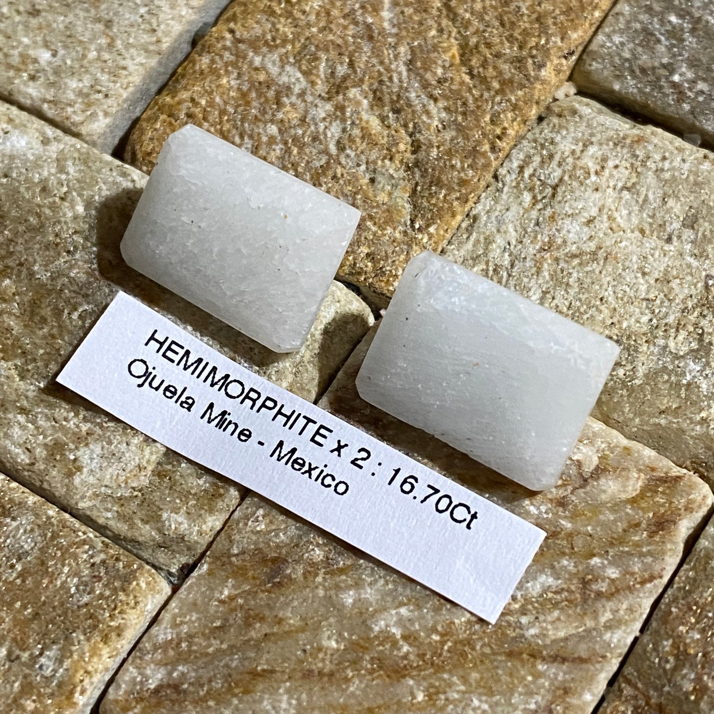 HEMIMORPHITE GEMSTONES x PAIR : OJUELA MINE, MAPIMI, MEXICO 16.70Ct MFG5481