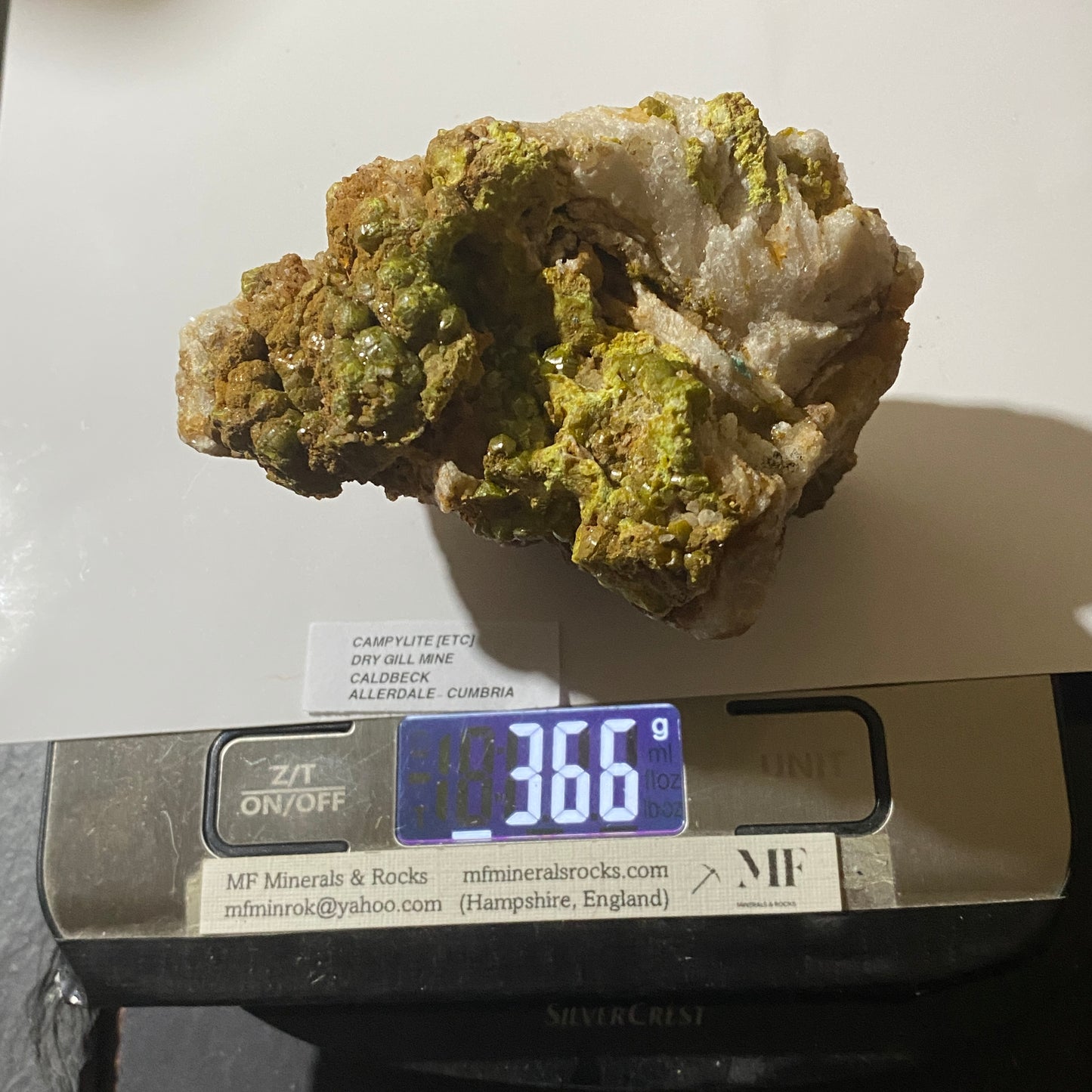 CAMPYLITE : LARGE SPECIMEN FROM DRY GILL MINE, CALDBECK, CUMBRIA. 366g MF5206