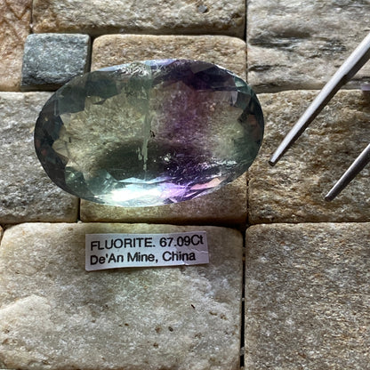 FLUORITE NATURAL MINED MASSIVE GEMSTONE - DE'AN MINE, CHINA 67.09CT MFG5359