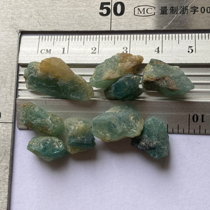 GRANDIDIERITE RARE ROUGH GEMSTONES X 9 - VOHIBOLA, ANOSY, MADAGASCAR 59Ct MFG5360