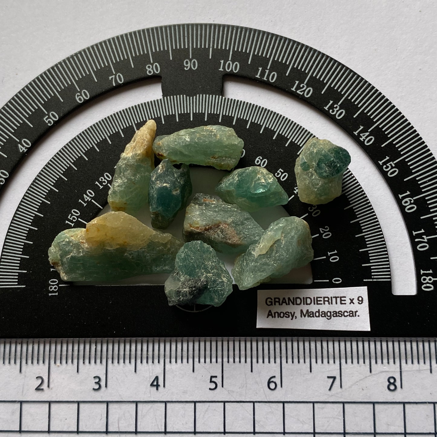 GRANDIDIERITE RARE ROUGH GEMSTONES X 9 - VOHIBOLA, ANOSY, MADAGASCAR 59Ct MFG5360