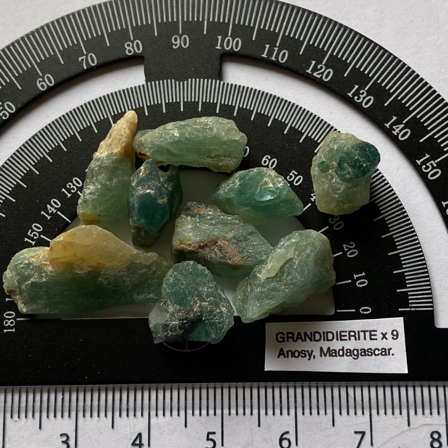 GRANDIDIERITE RARE ROUGH GEMSTONES X 9 - VOHIBOLA, ANOSY, MADAGASCAR 59Ct MFG5360