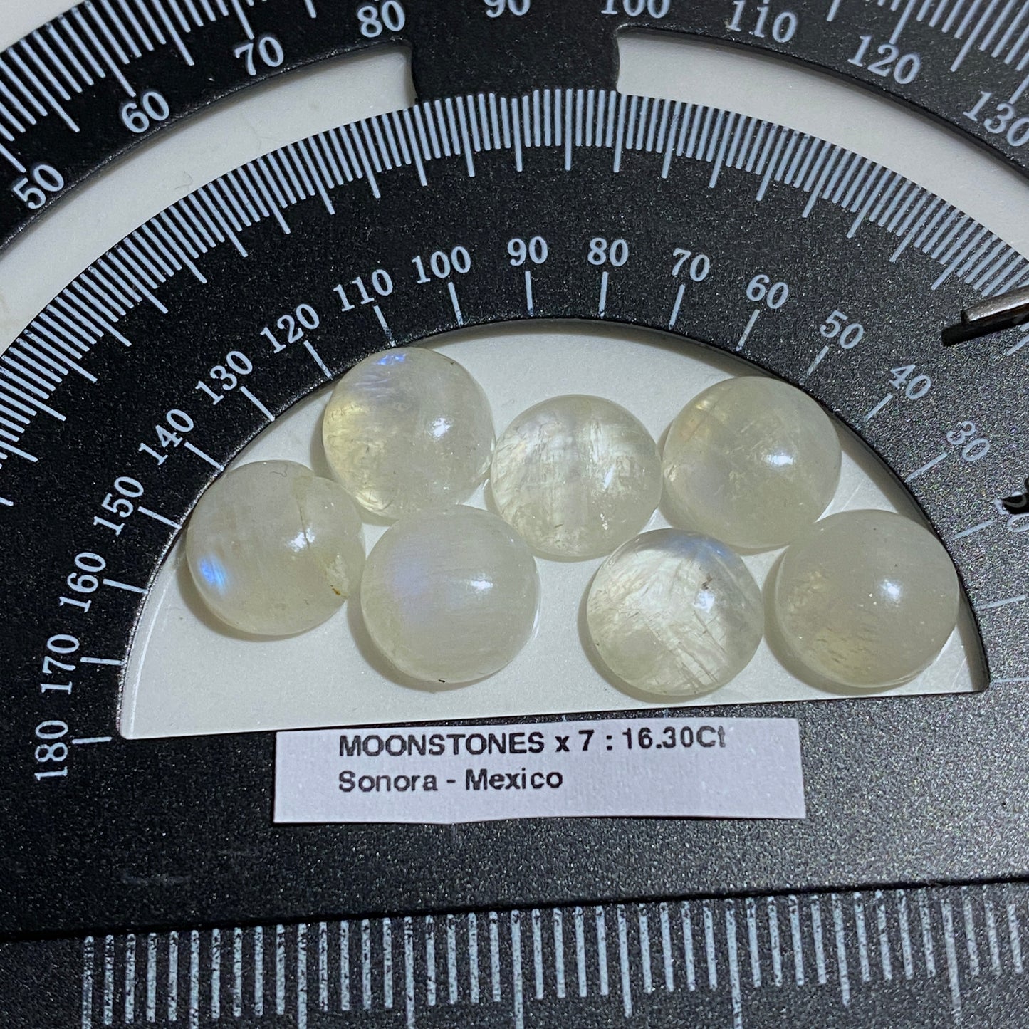 MOONSTONE [ ORTHOCLASE]  GEMSTONES x 7 : SONORA, MEXICO. 16.30Ct MFG5483