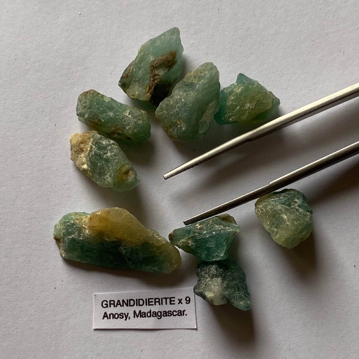 GRANDIDIERITE RARE ROUGH GEMSTONES X 9 - VOHIBOLA, ANOSY, MADAGASCAR 59Ct MFG5360