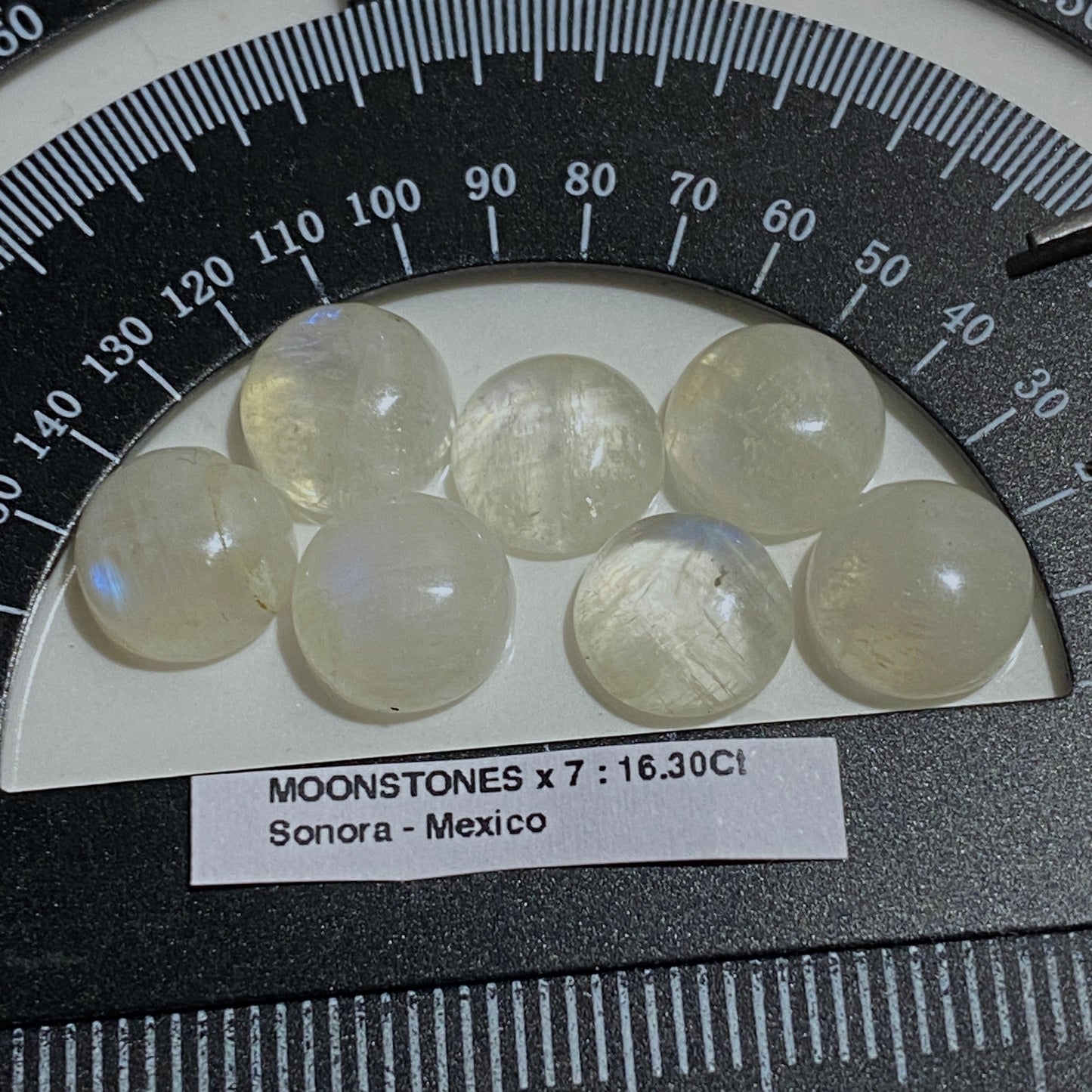 MOONSTONE [ ORTHOCLASE]  GEMSTONES x 7 : SONORA, MEXICO. 16.30Ct MFG5483