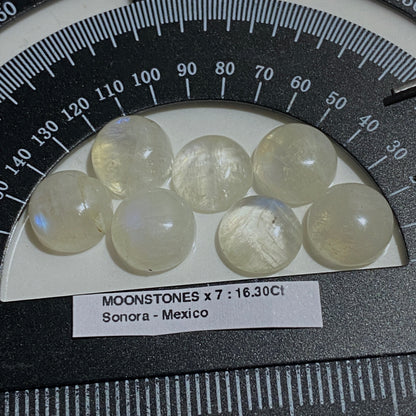 MOONSTONE [ ORTHOCLASE]  GEMSTONES x 7 : SONORA, MEXICO. 16.30Ct MFG5483