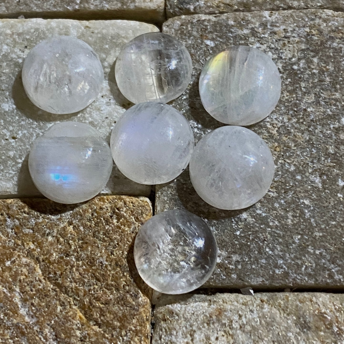 MOONSTONE [ ORTHOCLASE]  GEMSTONES x 7 : SONORA, MEXICO. 16.30Ct MFG5483