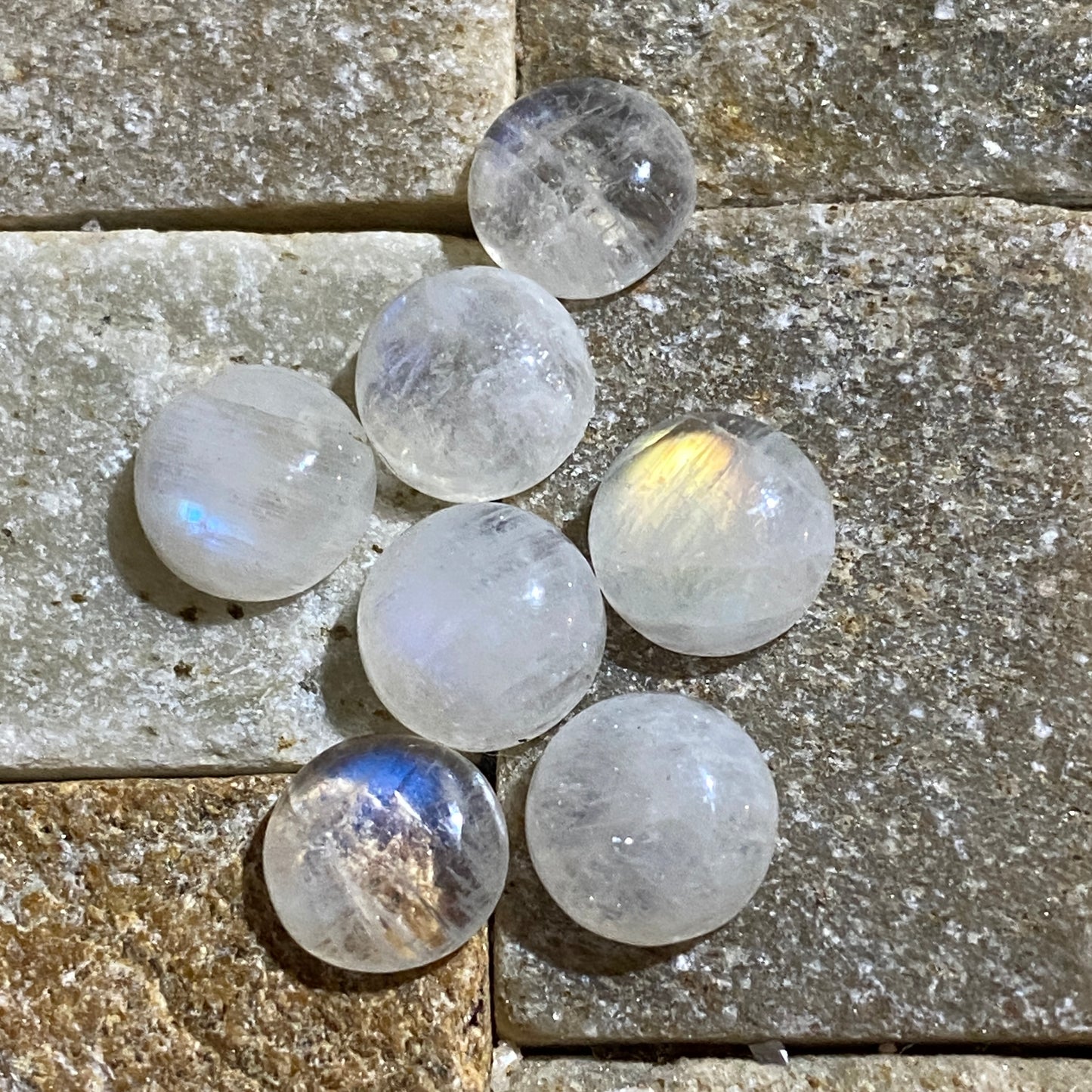 MOONSTONE [ ORTHOCLASE]  GEMSTONES x 7 : SONORA, MEXICO. 16.30Ct MFG5483