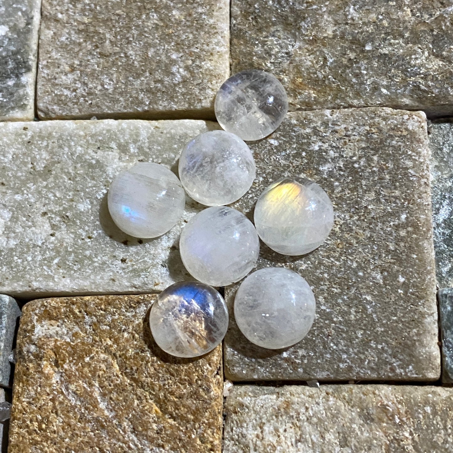 MOONSTONE [ ORTHOCLASE]  GEMSTONES x 7 : SONORA, MEXICO. 16.30Ct MFG5483