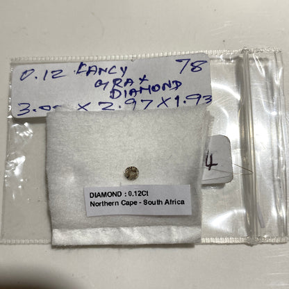 NATURAL DIAMOND GEMSTONE : FINCH MINE, NORTHERN CAPE, SOUTH AFRICA 0.12Ct MFG5484