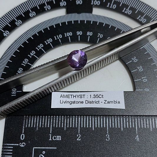 AMETHYST NATURAL GEMSTONE : LIVINGSTONE DISTRICT, ZAMBIA 1.35Ct MFG5485