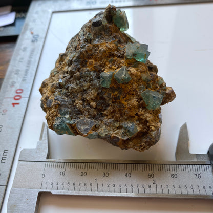 FLUORITE ON LIMONITE, HEIGHTS QUARRY, STANHOPE, CO DURHAM, ENGLAND 180g MF2017