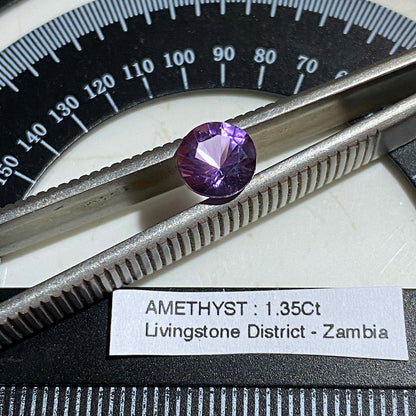 AMETHYST NATURAL GEMSTONE : LIVINGSTONE DISTRICT, ZAMBIA 1.35Ct MFG5485