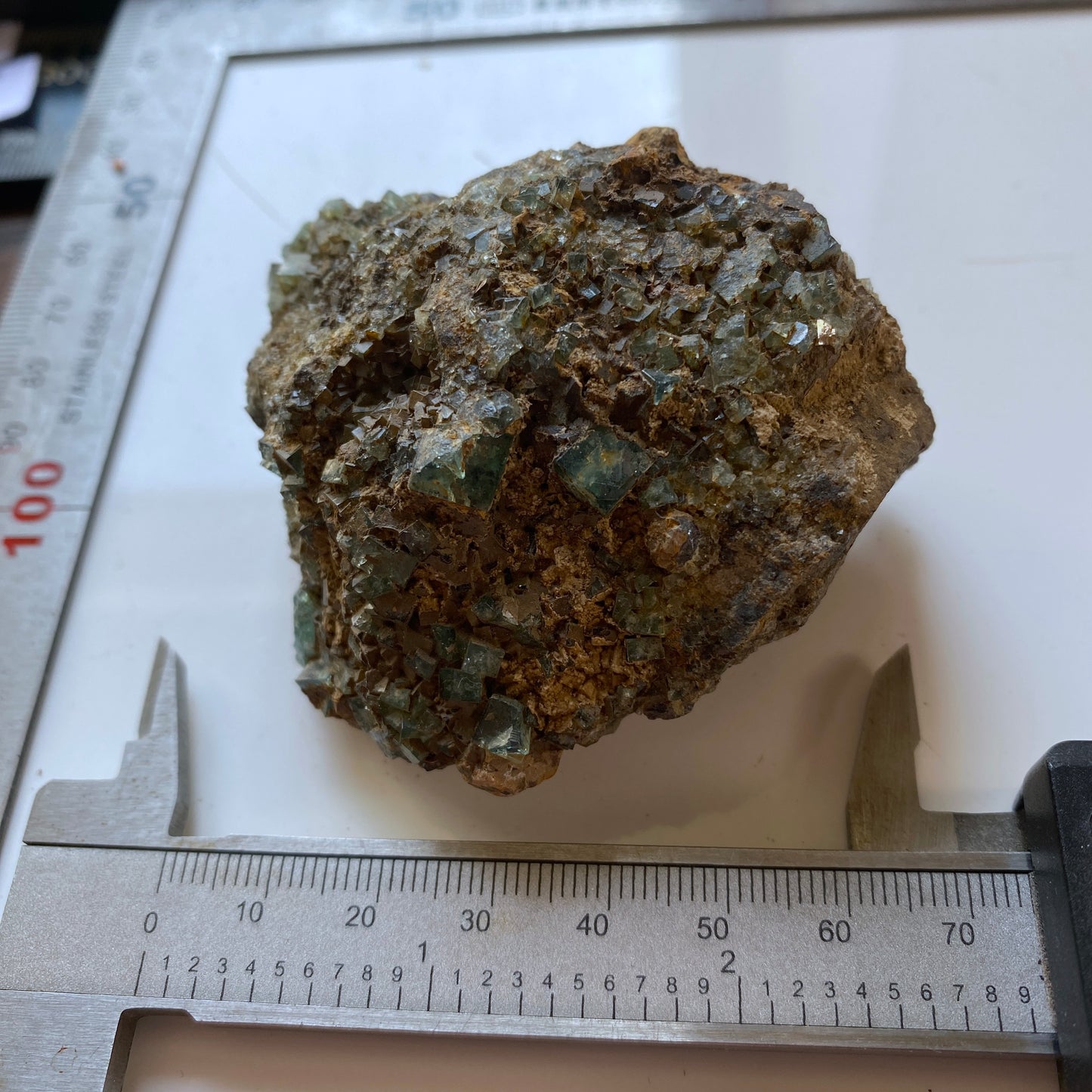 FLUORITE ON LIMONITE, HEIGHTS QUARRY, STANHOPE, CO DURHAM, ENGLAND 180g MF2017