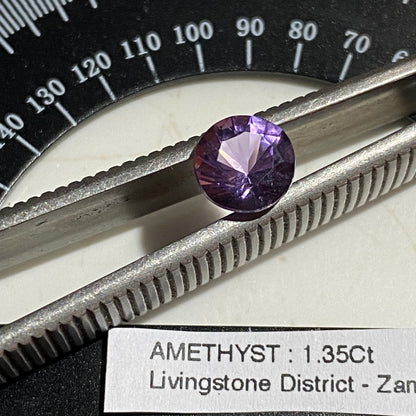 AMETHYST NATURAL GEMSTONE : LIVINGSTONE DISTRICT, ZAMBIA 1.35Ct MFG5485