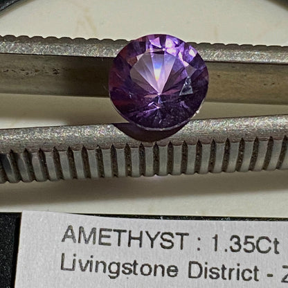 AMETHYST NATURAL GEMSTONE : LIVINGSTONE DISTRICT, ZAMBIA 1.35Ct MFG5485