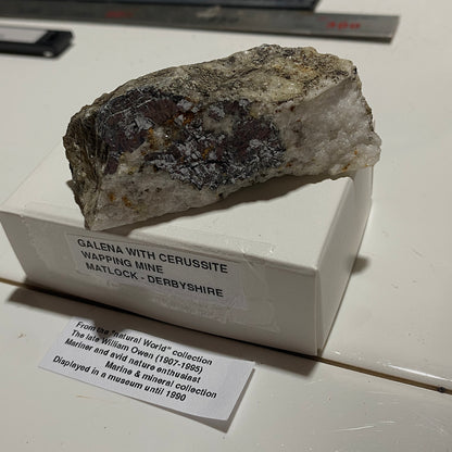 GALENA WITH CERUSSITE [ETC] : WAPPING MINE, MATLOCK, DERBYSHIRE. 110g MF5211