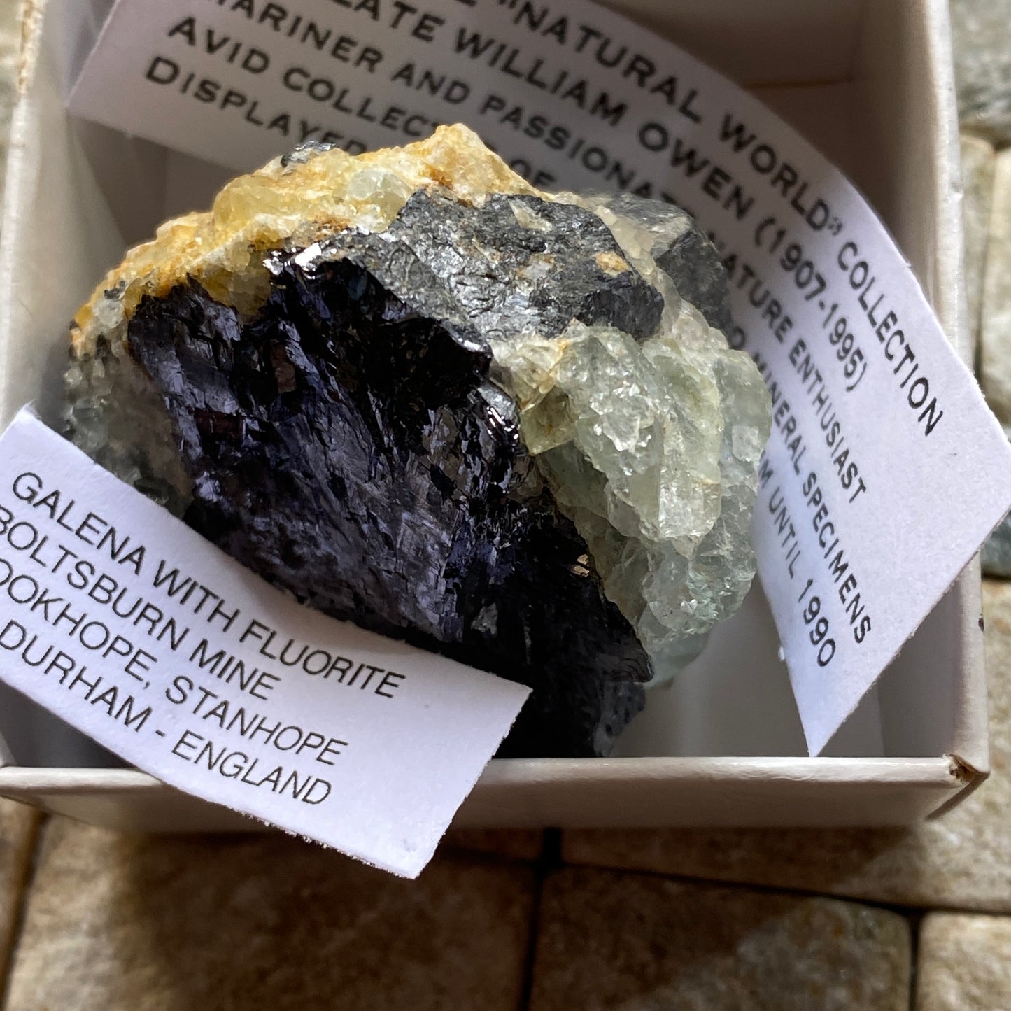 GALENA WITH FLUORITE - BOLTSBURN MINE, CO DURHAM, ENGAND. 167g. MF4207