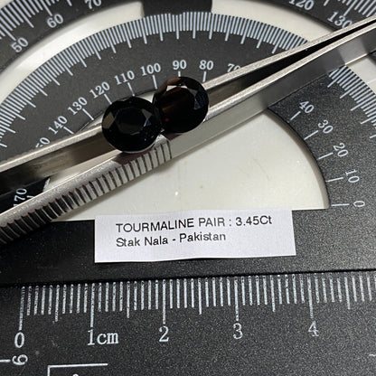 TOURMALINE NATURAL GEMSTONES [PAIR] : STAK NALA, PAKISTAN 3.45Ct MFG5488