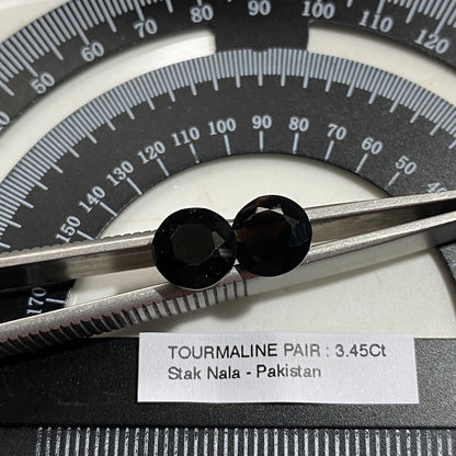 TOURMALINE NATURAL GEMSTONES [PAIR] : STAK NALA, PAKISTAN 3.45Ct MFG5488