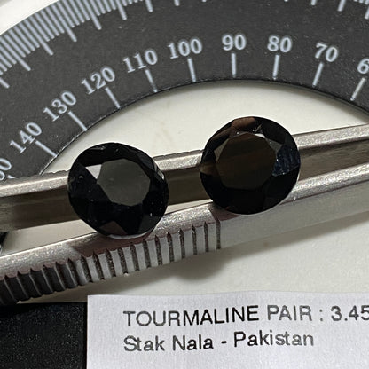 TOURMALINE NATURAL GEMSTONES [PAIR] : STAK NALA, PAKISTAN 3.45Ct MFG5488