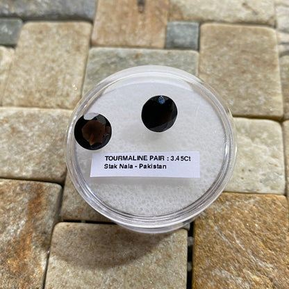 TOURMALINE NATURAL GEMSTONES [PAIR] : STAK NALA, PAKISTAN 3.45Ct MFG5488