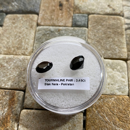 TOURMALINE NATURAL GEMSTONES [PAIR] : STAK NALA, PAKISTAN 3.45Ct MFG5488