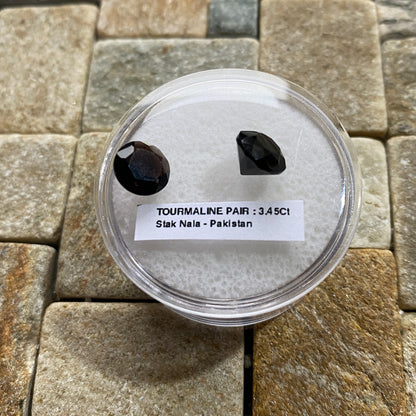 TOURMALINE NATURAL GEMSTONES [PAIR] : STAK NALA, PAKISTAN 3.45Ct MFG5488