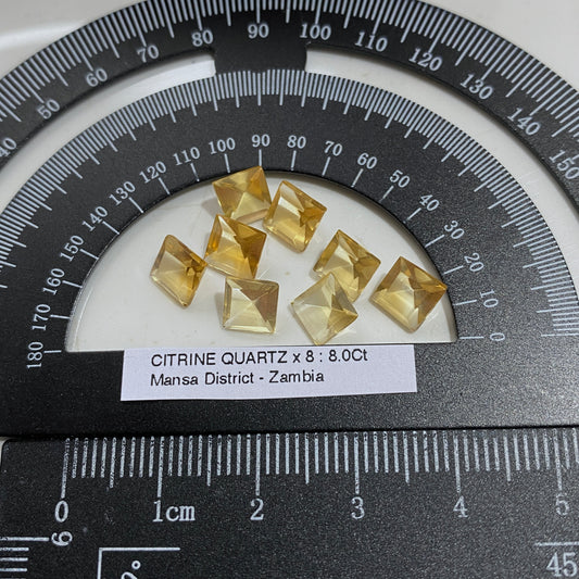 CITRINE QUARTZ NATURAL GEMSTONES : MANSA DISTRICT, ZAMBIA, AFRICA 8.0Ct MFG5489