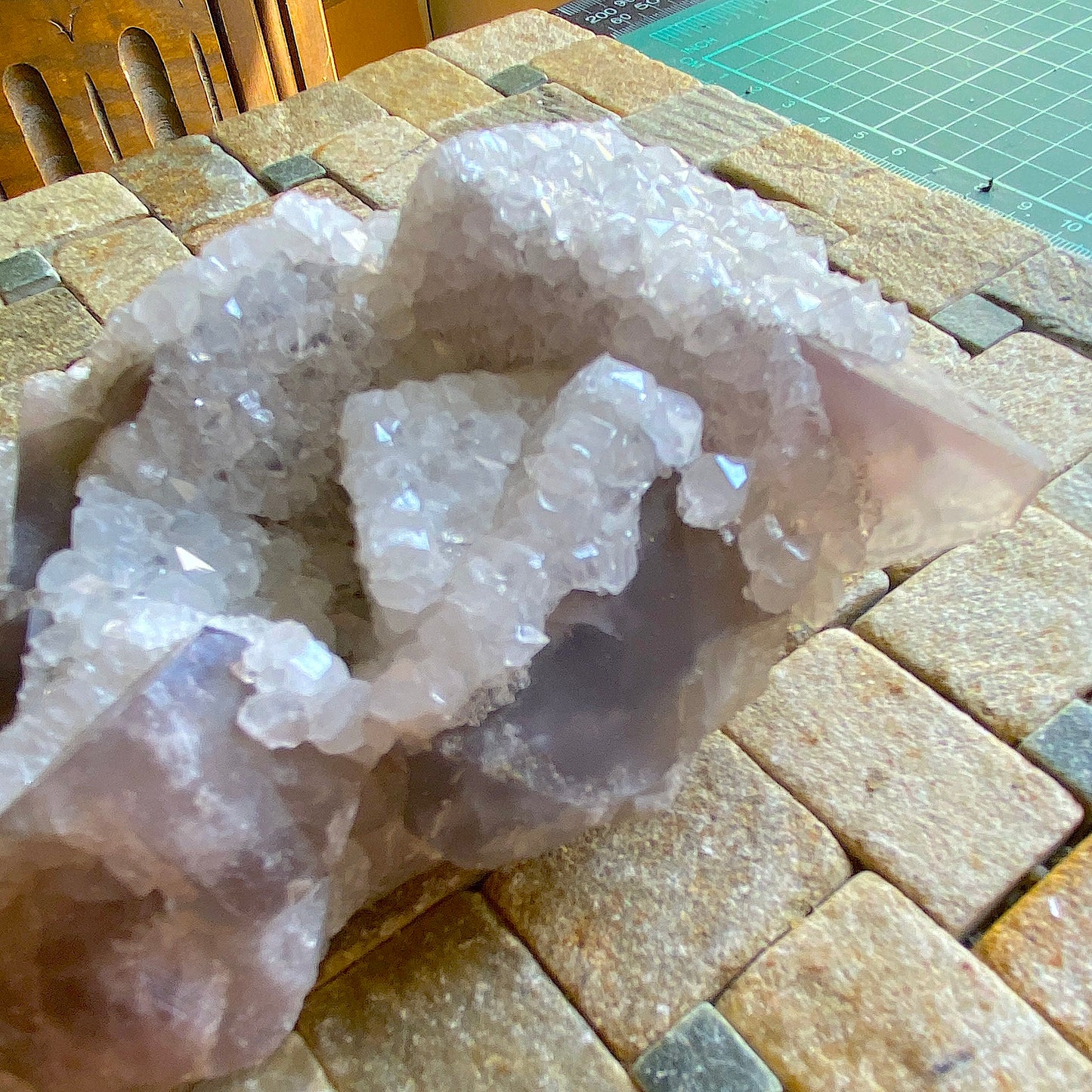 QUARTZ CRYSTALLISATION ON FLUORITE, CAMBOKEELS MINE, CUMBRIA  LARGE 608g MF2035