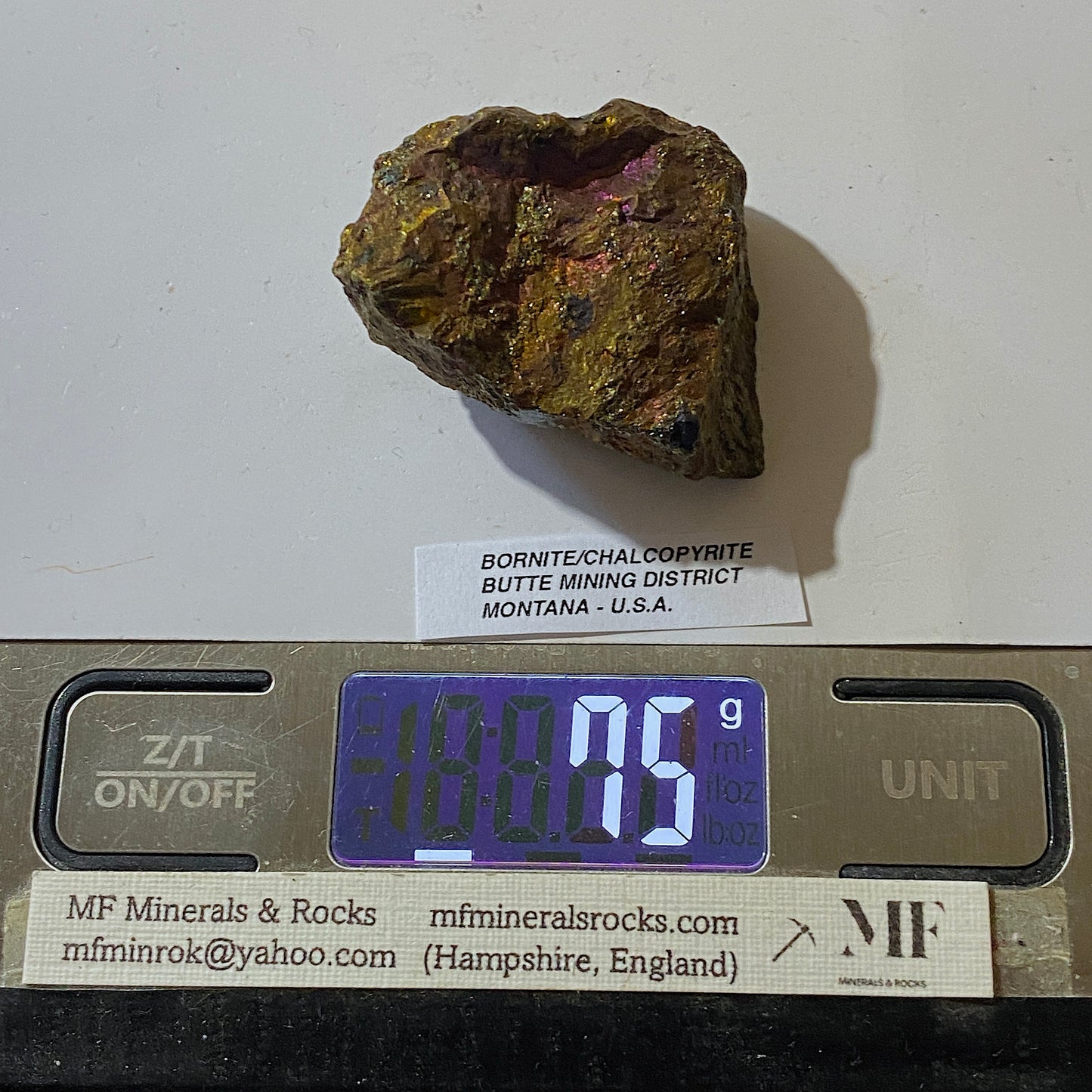 BORNITE/CHALCOPYRITE : BUTTE MINING DISTRICT, MONTANA, U.S.A. 75g MF5214