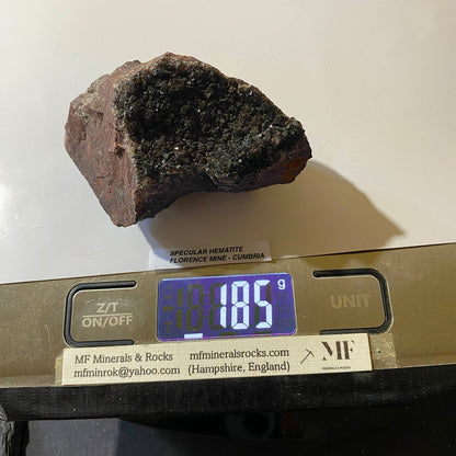 SPECULAR HEMATITE [SPECULARITE] : FLORENCE MINE, EGREMONT, CUMBRIA 185g MF5215