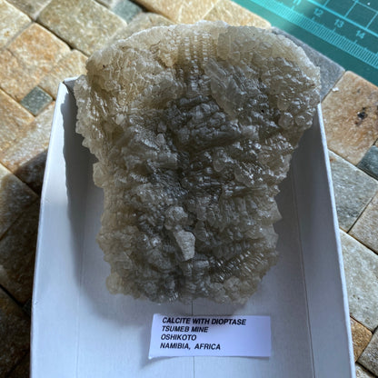 CALCITE [WITH DIOPTASE] FROM TSUMEB MINE, NAMIBIA. 184g MF2019