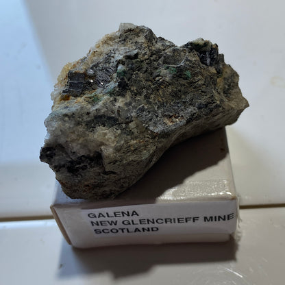 GALENA/MALACHITE [ETC] : NEW GLENCRIEFF MINE, DUMFRIES & GALLOWAY, SCOTLAND 61g MF5215