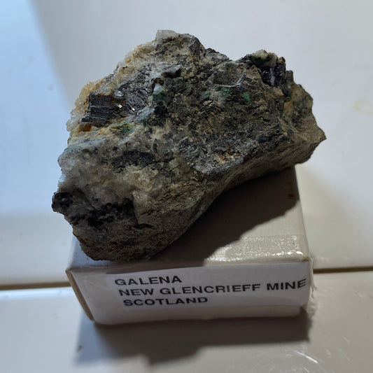 GALENA/MALACHITE [ETC] : NEW GLENCRIEFF MINE, DUMFRIES & GALLOWAY, SCOTLAND 61g MF5215