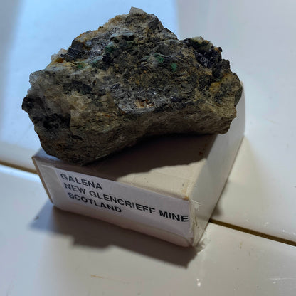 GALENA/MALACHITE [ETC] : NEW GLENCRIEFF MINE, DUMFRIES & GALLOWAY, SCOTLAND 61g MF5215