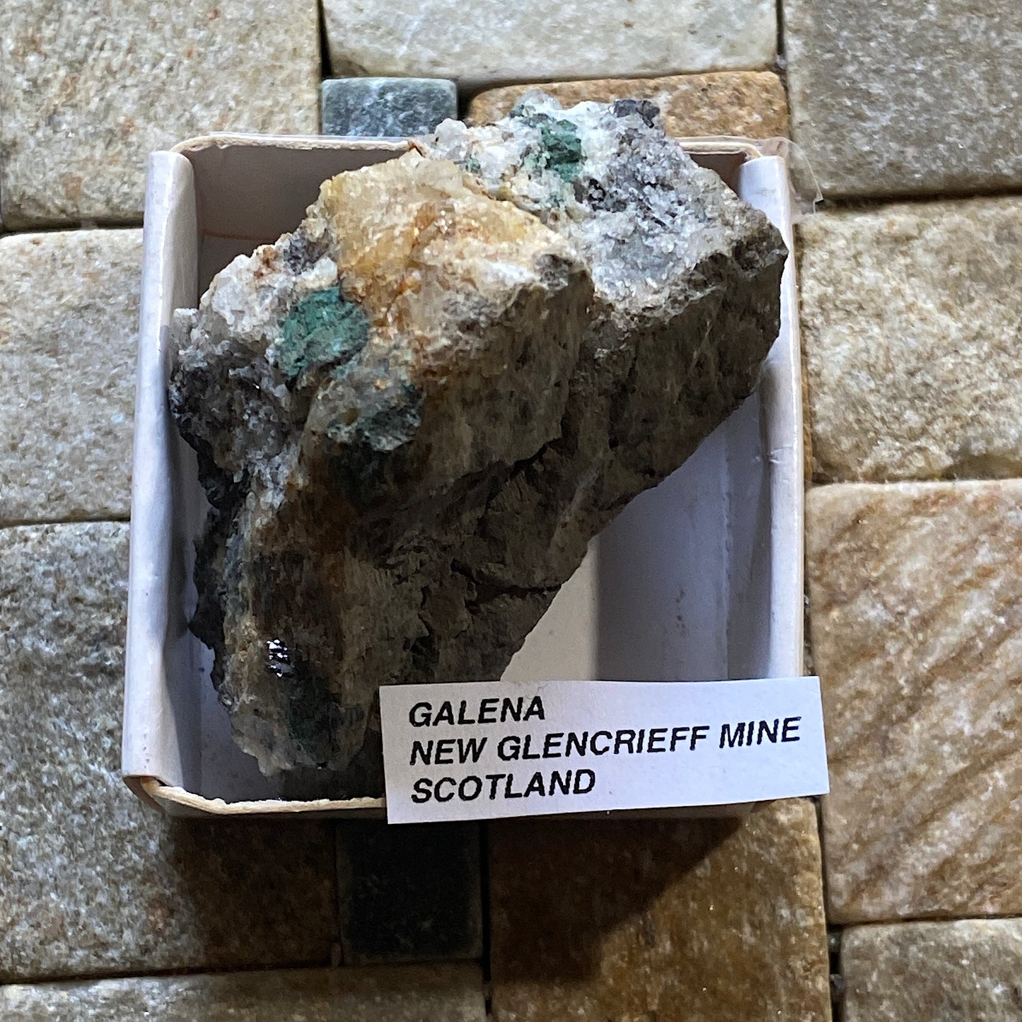 GALENA/MALACHITE [ETC] : NEW GLENCRIEFF MINE, DUMFRIES & GALLOWAY, SCOTLAND 61g MF5215