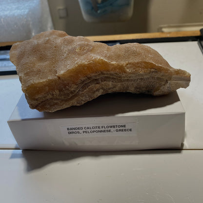 BANDED FLOWSTONE [CALCITE} : DIROS, PELOPONNESE, GREECE  524g MF5217