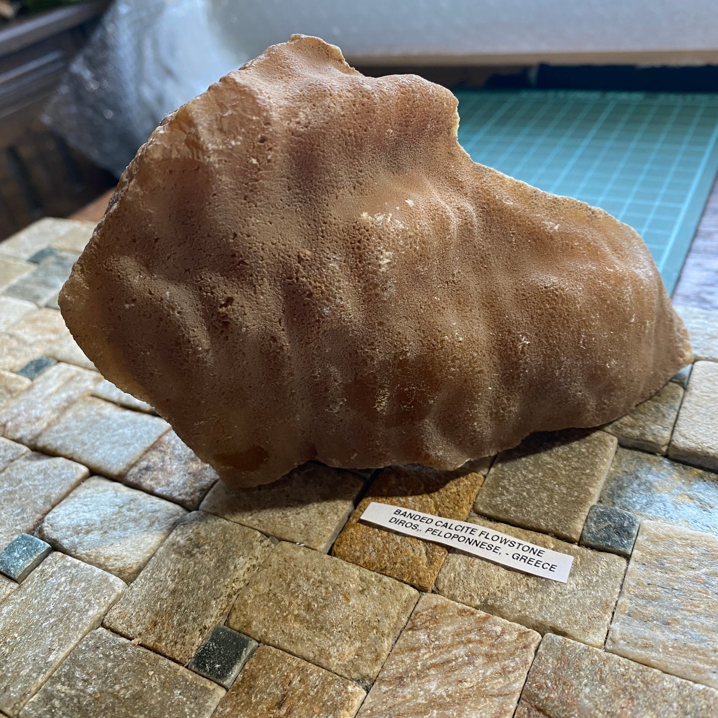 BANDED FLOWSTONE [CALCITE} : DIROS, PELOPONNESE, GREECE  524g MF5217