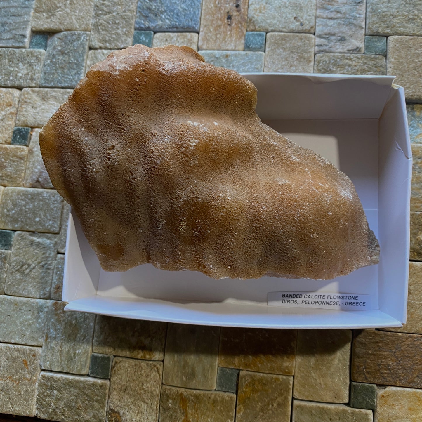 BANDED FLOWSTONE [CALCITE} : DIROS, PELOPONNESE, GREECE  524g MF5217