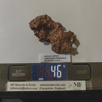 NATIVE COPPER ORE : KEWEEHAW PENINSULA, MICHIGAN, U.S.A. 46g MF5218
