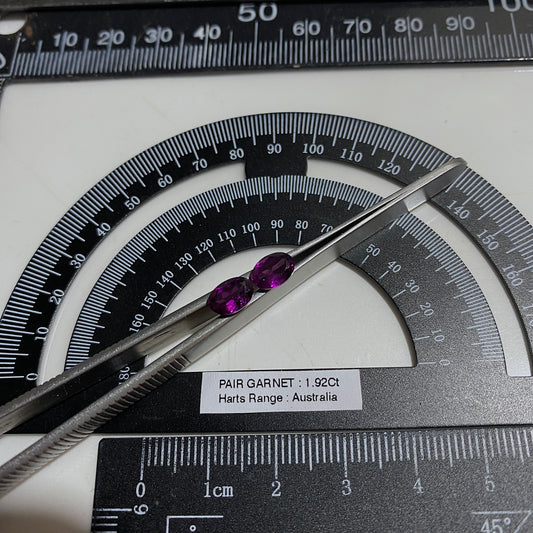 ALMANDINE GARNET NATURAL GEMSTONES x PAIR : HARTS RANGE, NORTHERN TERRITORY, AUSTRALIA 1.92Ct MFG5494Y, AUSTRALIA