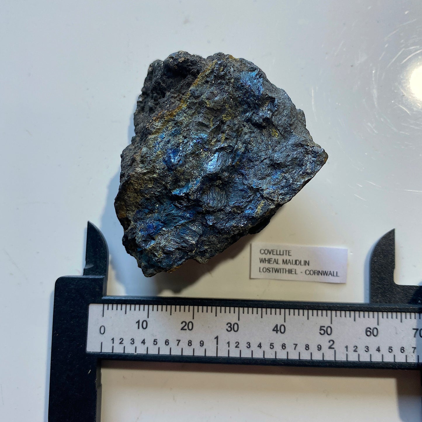 COVELLITE : RARE FROM WHEAL MAUDLIN, LOSTWITHIEL, CORNWALL, ENGLAND. 83g MF5223