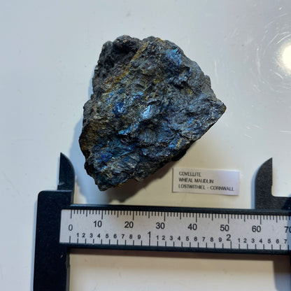 COVELLITE : RARE FROM WHEAL MAUDLIN, LOSTWITHIEL, CORNWALL, ENGLAND. 83g MF5223
